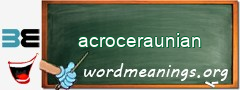 WordMeaning blackboard for acroceraunian